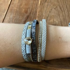 Multi strand, magnetic clasp cuff bracelet